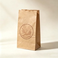 Sac en papier kraft brun anti-graisse pour aliments, burgers et pizzas à emporter, 15x9x27cm, recyclable - Vente directe usine