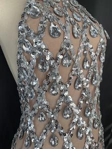 Elegante See Through Mesh strass <span class=keywords><strong>laurea</strong></span> compleanno festa di nozze abiti da ballo <span class=keywords><strong>donna</strong></span> formale Prom <span class=keywords><strong>abito</strong></span> lungo Club <span class=keywords><strong>abito</strong></span> da sera - Product Image 6