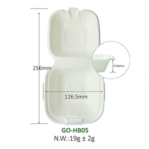 Kotak Makan Siang Bagasse 5-Inci Ramah Lingkungan & Dapat Dikomposkan dari Green Olive untuk Kemasan Makanan Cepat Saji & Bawa Pulang & Kotak Hamburger Kertas - Product Image 2