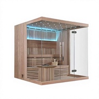 Sauna à vapeur sèche en bois massif de type hemlock Fenya, moderne, avec panneau de commande informatique, taille personnalisée