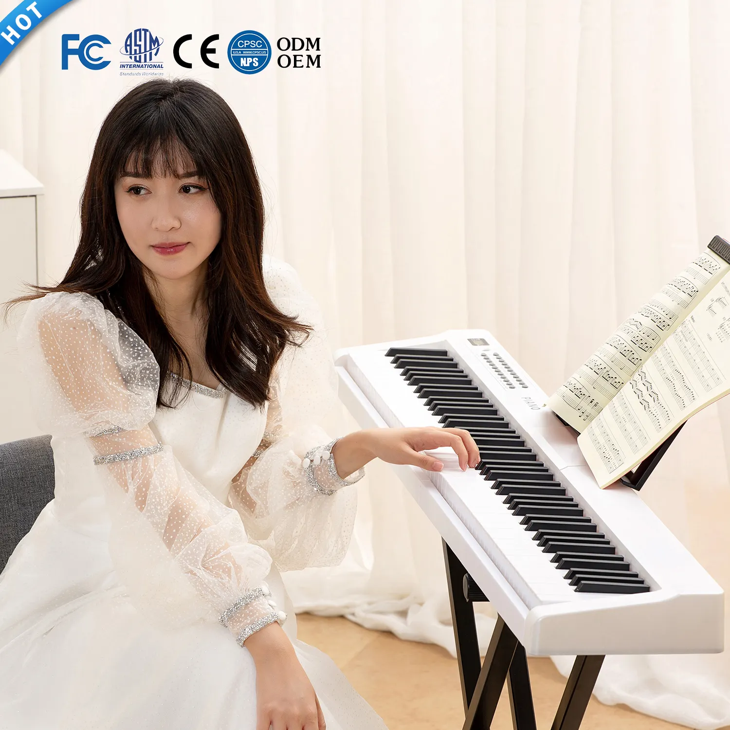Wholesale Digital Music Instrument 88 keys Standard Digital Keyboard Piano Organ Electronic MIDI Keyboard With Velocity Keys