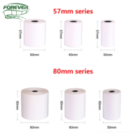 Rouleaux de papier thermique blanc simple 80x80 57*40mm de haute qualité à prix abordable pour impression de cartes de crédit – OEM & ODM