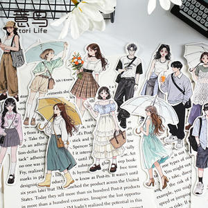 La rencontre chaude dans la série Windhot d'autocollants durs avec adhésif, y compris un garçon et une fille Instagram de style coréen - Product Image 4