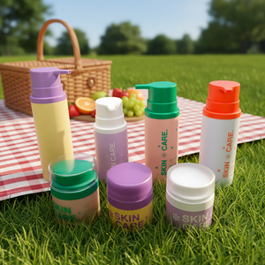 Emballage cosmétique sans air, flacons à pompe à vide en PP écologiques pour crème pour le visage, lotion, sérum avec impression personnalisée - Product Image 1