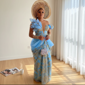 <span class=keywords><strong>Vestidos</strong></span> de Noche Aso Ebi Personalizados por el Fabricante <span class=keywords><strong>para</strong></span> Novias, Vestido de Novia Africano de Sirena <span class=keywords><strong>para</strong></span> Compromiso y <span class=keywords><strong>Boda</strong></span>, Personalizado - Product Image 1