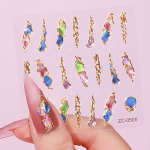 Belleza completa 5D flores acrílicas pegatinas para uñas encaje blanco diseño de boda flor Simple en relieve deslizadores DIY accesorios para uñas - Product Image 6