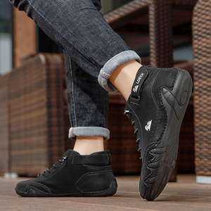 Zapatos Deportivos Personalizados con Logotipo, Botas de Cuero Estilo Coreano, Zapatillas de Caña Alta Antideslizantes, Talla Grande <span class=keywords><strong>47</strong></span>, Zapatos Casuales para Hombre - Product Image 4