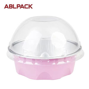 ABLPACK 100ML Contenant de cuisson <span class=keywords><strong>jetable</strong></span> en <span class=keywords><strong>aluminium</strong></span> coloré avec couvercle en PET, compatible <span class=keywords><strong>four</strong></span>, pour gâteaux et pains - Product Image 3