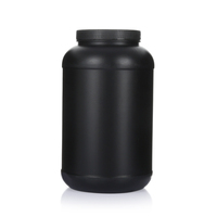 Botella vacía de polvo de proteína, color negro, 5l, plástico PP, coctelera de proteínas