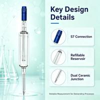 Capteur de pH universel compatible PH2000 120 mm 0-14 pH 0-140°C Réponse rapide Industrie biopharmaceutique Autoclavable