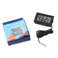 Termómetro Digital LCD, Medidor de Temperatura, Negro/Blanco