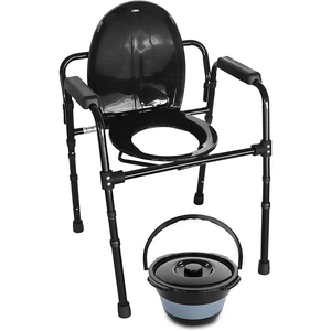 PEPE P40012 Black Commode <b>Chair</b> with Adjustable Seat, Toilet Raise <b>Chair</b>, <b>Shower</b> <b>Chair</b> for the Elderly - Product Image 5