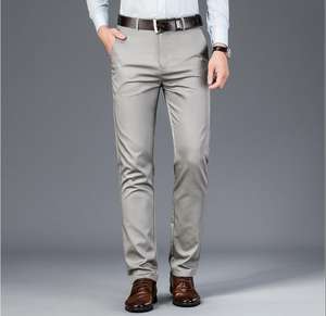 Hot Sell Business High Waist <b>Suit</b> <b>Pants</b> Men's Loose Straight Elastic Breathable Casual <b>Pants</b> - Product Image 2