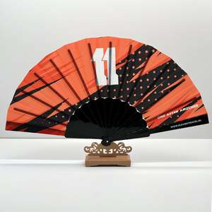 Abanico Plegable de Plástico PP con Purpurina de 23 cm, Personalizado con Logotipo, Hecho a Mano, para Bodas y Festivales - Product Image 4