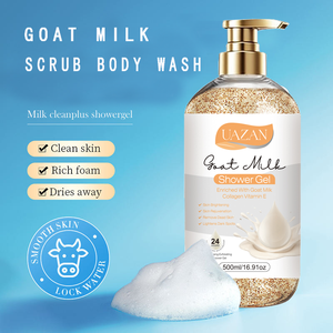 Gel Mandi susu kambing kolagen organik, cairan pelembap grosir parfum feminin pemutih Eksfoliasi tubuh - Product Image 6