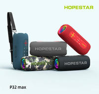 HOPESTAR P32 MAX 55W Altavoz Inalámbrico Portátil con Bluetooth, Resistente al Agua, Luz LED, TWS, TF, USB, AUX, FM, Bajos Profundos, Larga Duración de Reproducción