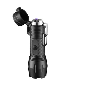 Encendedor de cigarrillos 2021, encendedor de arco resistente al agua, encendedor de cigarros electrónico recargable USB personalizado con linterna - Product Image 1