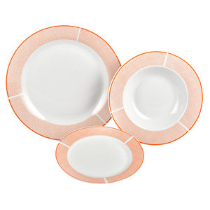 ENSEMBLE DE TABLE CHARME LINE 18 PIÈCES EN PORCELAINE ORANGE - Product Image 1
