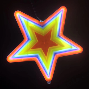 Estrella de <span class=keywords><strong>cinco</strong></span> puntos, venta al por mayor, nuevo diseño, decoraciones de alta calidad, montado en la pared, colores individuales, letrero de neón para exteriores - Product Image 6