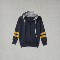 Pull à capuche pour enfants, style coréen classique, rayures, respirant, 100% coton, haut pour enfant