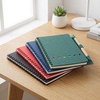 Nouvel ensemble carnet à spirale en papier kraft et stylo avec notes adhésives détachables pour affaires, index autocollants, carnet cadeau imprimé UV