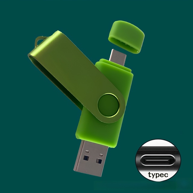 High-Speed 128GB Type-C 3.0 USB Flash Drive New 16GB 64GB 32GB 8GB Mobile Computer OTG Metal Box Rotating Interface 2.0 USB