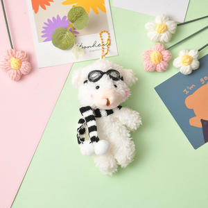 Porte-clés Ours en Peluche Mini Teddy Bear Rouge Pilote Goggles pour <span class=keywords><strong>Machine</strong></span> <span class=keywords><strong>à</strong></span> Pinces, Jouet en Peluche - Product Image 1