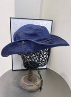 Chapeau Bob en Jean à Large Bord Yihaoyi pour Hommes et Femmes, avec Sangle de Menton Réglable, Protection Anti-UV, Chapeau de Soleil Style Cowboy pour la Randonnée et le Camping
