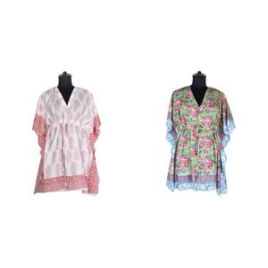 Cotton 2025 Women Fancy Short Kaftan <b>Top</b> Quality Hand Block Printed Floral Design Kaftan Free Size Kaftan in Trendy Color Girls - Product Image 1