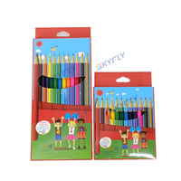 Ensemble de crayons de couleur en bois avec logo personnalisé 12 couleurs pour dessin Ensemble de crayons de couleur en forme pour écolier