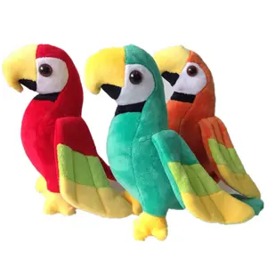 Cute Plush color Parrot Soft forest animals birds stuffed animals Customized wholesale cute parrot toys for children gifts