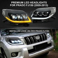 Phare LED modifié à 3 lentilles pour Prado FJ150 2009-2013, ensemble de phares avec feux de jour (DRL) et clignotants séquentiels, accessoires automobiles