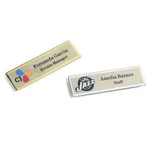 Benutzer definierte Edelstahl Typenschild Markenname Logo Tags Magnetische Uniform Namensschilder Identifikation platten