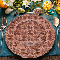Assiette en plastique réutilisable décorative créative pour restaurant, mariage et fête, à motifs d'usine pour desserts, salade, snack, décoration