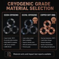 Joint torique métallique cryogénique SS304 SS316L -196°C pour service GNL NACE MR0175, ovale, octogonal, ASME B16.20, dessin personnalisé, OEM