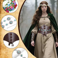 Ensemble de coiffure couronne d'Halloween Cross Border Echo, ceinture de taille, chaîne de taille, collier, accessoires de déguisement pour fête cosplay