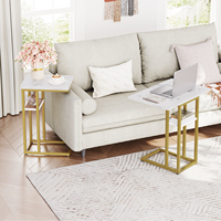 Vente en gros de tables d'appoint pliantes en forme de C, table d'appoint extensible en forme de C de marque HOOBRO, plateau TV pour canapé extensible pour le salon