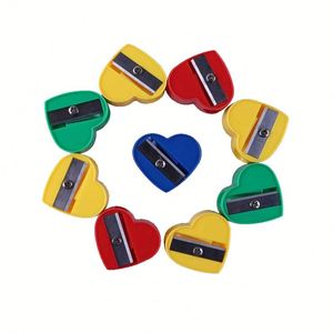 Mini 50pcs Colorful Heart Manual Pencil Sharpeners Plastic Handheld <b>Jar</b> for Kids Valentine's Day Gifts - Product Image 1