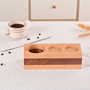 ที่วางอุปกรณ์ชงกาแฟทรงสี่เหลี่ยมผืนผ้า ดีไซน์ทันสมัย ทำจากไม้วอลนัทและไม้บีช พร้อมฐานรองแบบค้อน สำหรับเครื่องชงกาแฟเอสเพรสโซ - Product Image 5