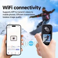 Cámara Portátil de Visión Nocturna Panorámica de Doble Lente UHD 4K/2K 260 ° Cámara de Acción de Bolsillo con WIFI para Vlogging y Batería de Gran Capacidad