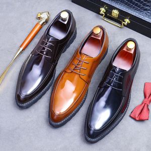 2025 Luxury Men's Business Shoes Genuine Leather Lace-Up <b>Pointed</b> Toe Breathable Lightweight Anti-Slip Dress Shoes - Product Image 1