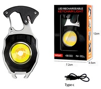 Mini lampe torche LED multifonctionnelle portable avec aimant, ouvre-bouteille, sifflet SOS pour le camping