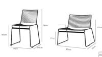 Chaise de café de style industriel Harry Bertoia Mobilier de jardin extérieur à armature métallique noire pour la maison, le bureau ou l'hôtel