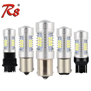 R8 1156 1157 7443 21/5W 3157 자동차 LED 신호 전구 2835 21SMD 7440 PY21W 자동 DRL 턴 중지 백업 라이트 레드 화이트 앰버 12V