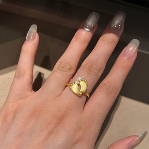 Anillo de pie pequeño unisex de plata de ley S925 con moissanita redonda cepillada estilo europeo-americano, engaste de púas, transfronterizo, nacional - Product Image 2