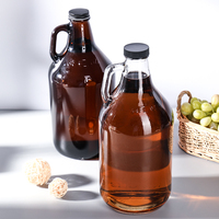 Bouteilles d'eau personnalisées gravées 1L & 2L sans BPA en verre clair ambré pour vin et bière de Californie 64oz demi-gallon pour tequila