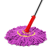 Serpillère ronde en microfibre avec cordon torsadé et manche télescopique en acier inoxydable pour le nettoyage des sols à la maison KOOCCA
