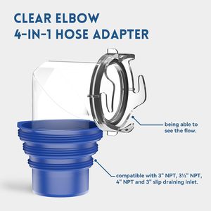 Kit de Manguera de Desagüe para Autocaravana de <span class=keywords><strong>3</strong></span> Pies, Negro/Azul, TPE/PVC, Conector Giratorio de 90 Grados, Adaptador de Visión Clara, 2 Tapas de Almacenamiento - Product Image 5