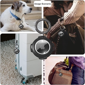 Funda Impermeable IP68 Antipérdida para AirTag 1/2, Soporte para Collar de Perro, Localizador de Niños, Cubierta Protectora de TPU+PC con Llavero - Product Image 6