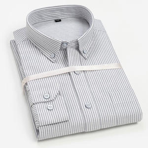 <span class=keywords><strong>Oxford</strong></span> Spinning hombres Slim-Fit Business Casual <span class=keywords><strong>Camisa</strong></span> de algodón de manga larga estilo coreano de moda para primavera otoño estilo juvenil - Product Image 5